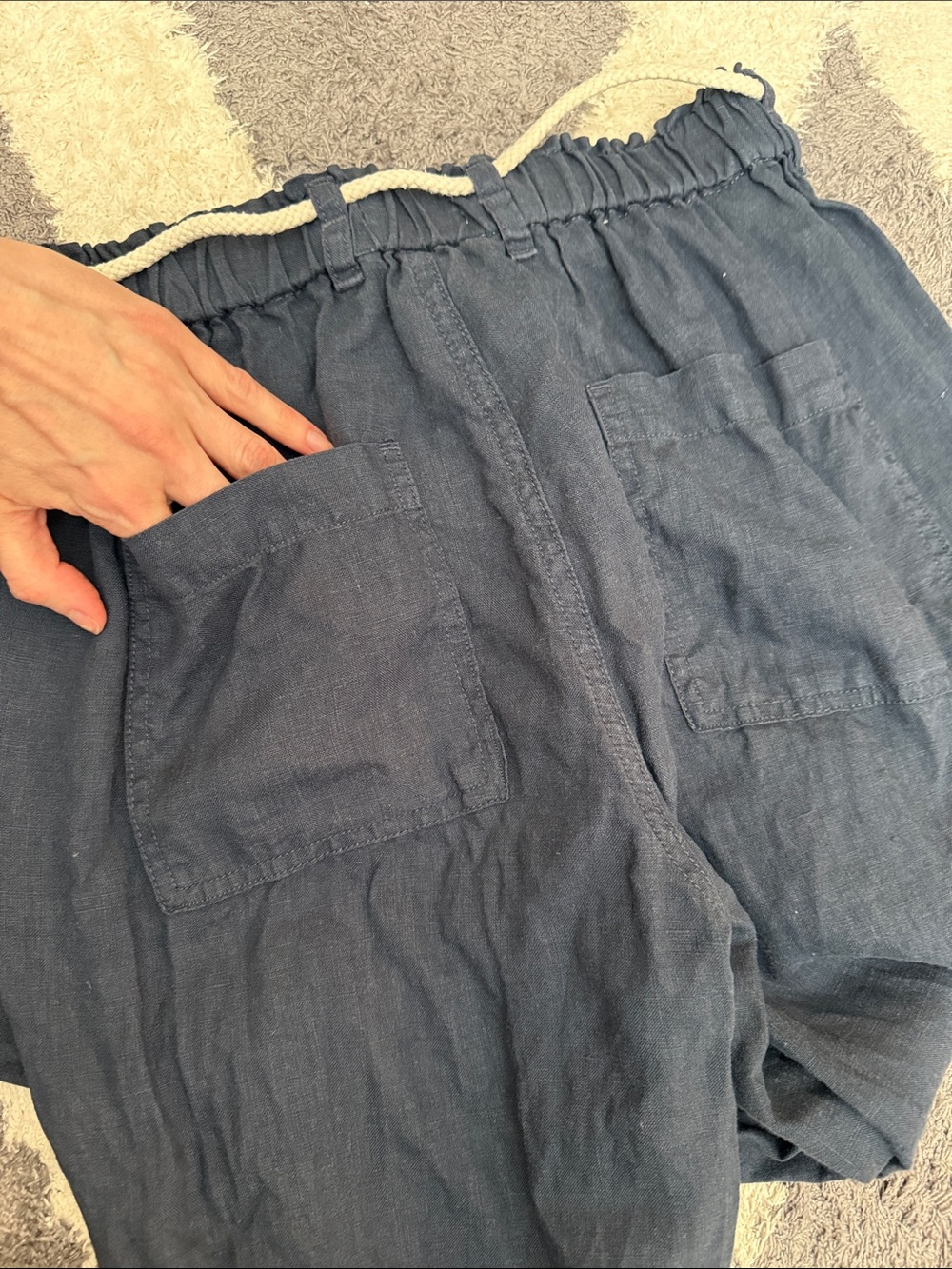 C&C California Navy Linen pants size xs - Picture 10 of 12